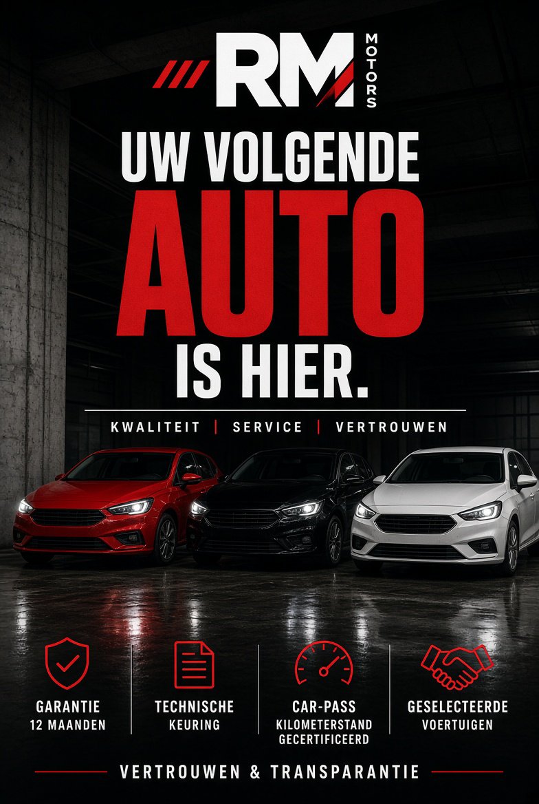 RM Motors: uw volgende auto is hier — 12 maanden garantie, technische keuring, car-pass, geselecteerde voertuigen